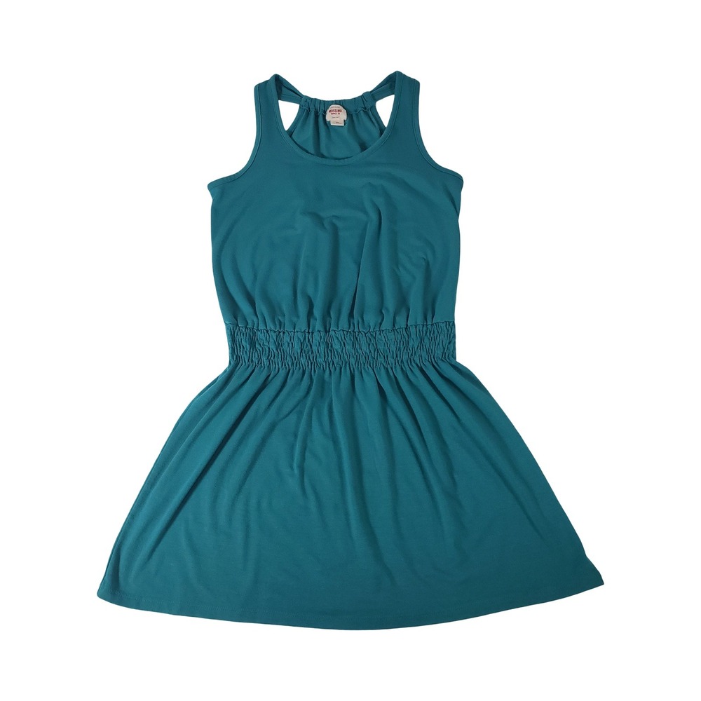 Mossimo Supply Co Womens Teal Sleeveless Smocked Waist Knit Mini Dress Size S